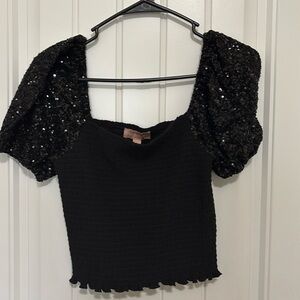 Charmed Hearts Sexy‎ Sequin Cropped Top size M